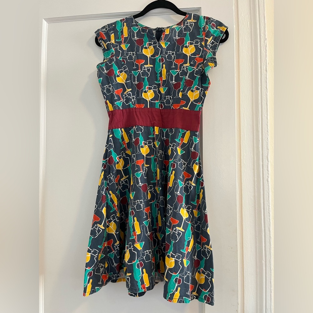 Mata Traders ModCloth wine print dress